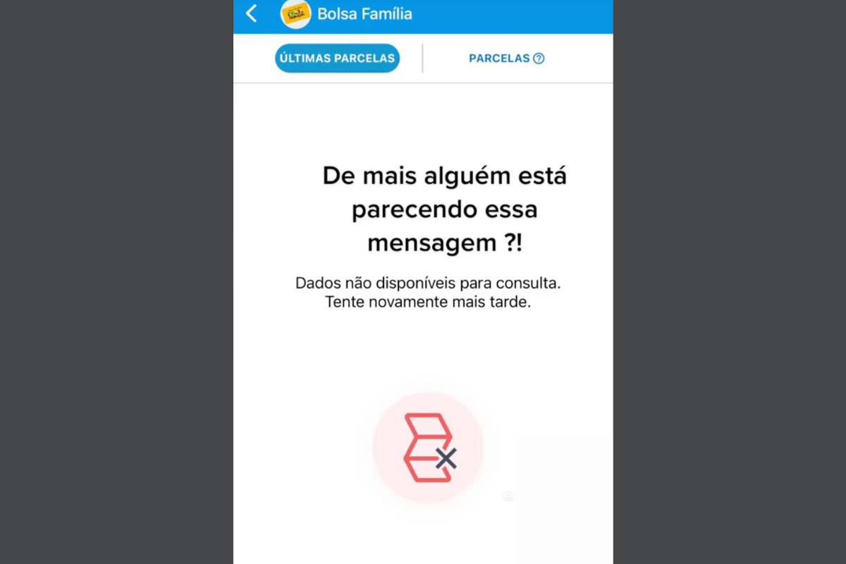 Dados não disponíveis para consulta tente novamente mais tarde