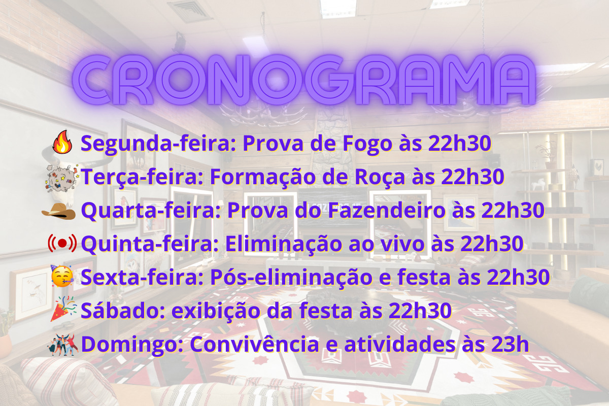 A fazenda 15 programação