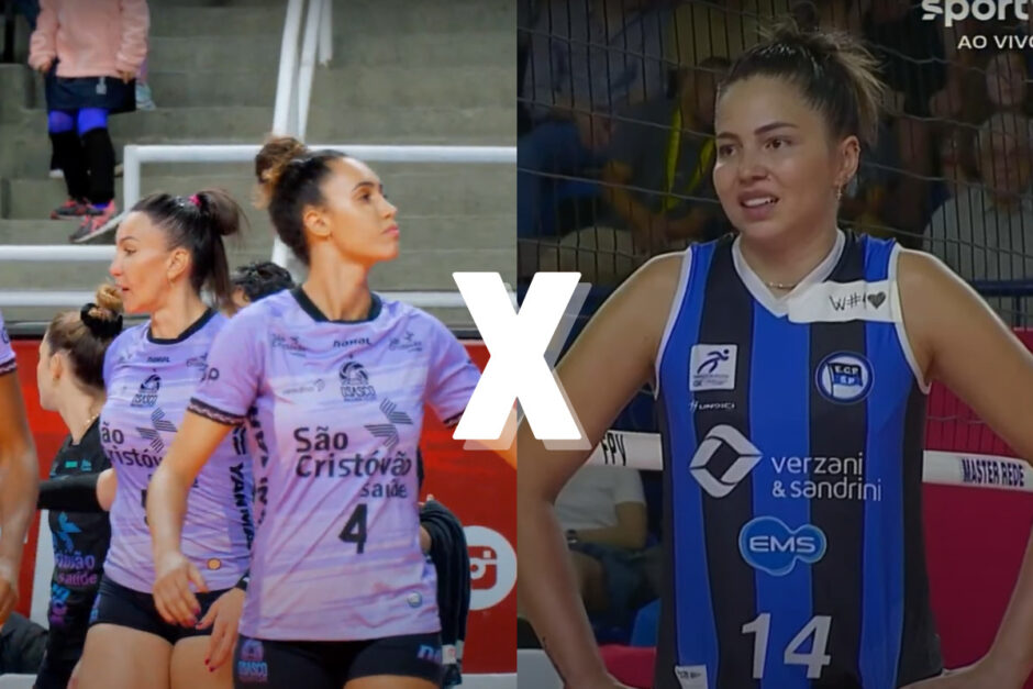 Jogadoras do Osasco e Pinheiros final Paulista vôlei feminino