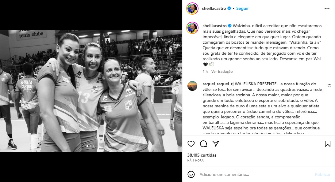 Veja as homenagens de atletas e clubes a walewska do vôlei