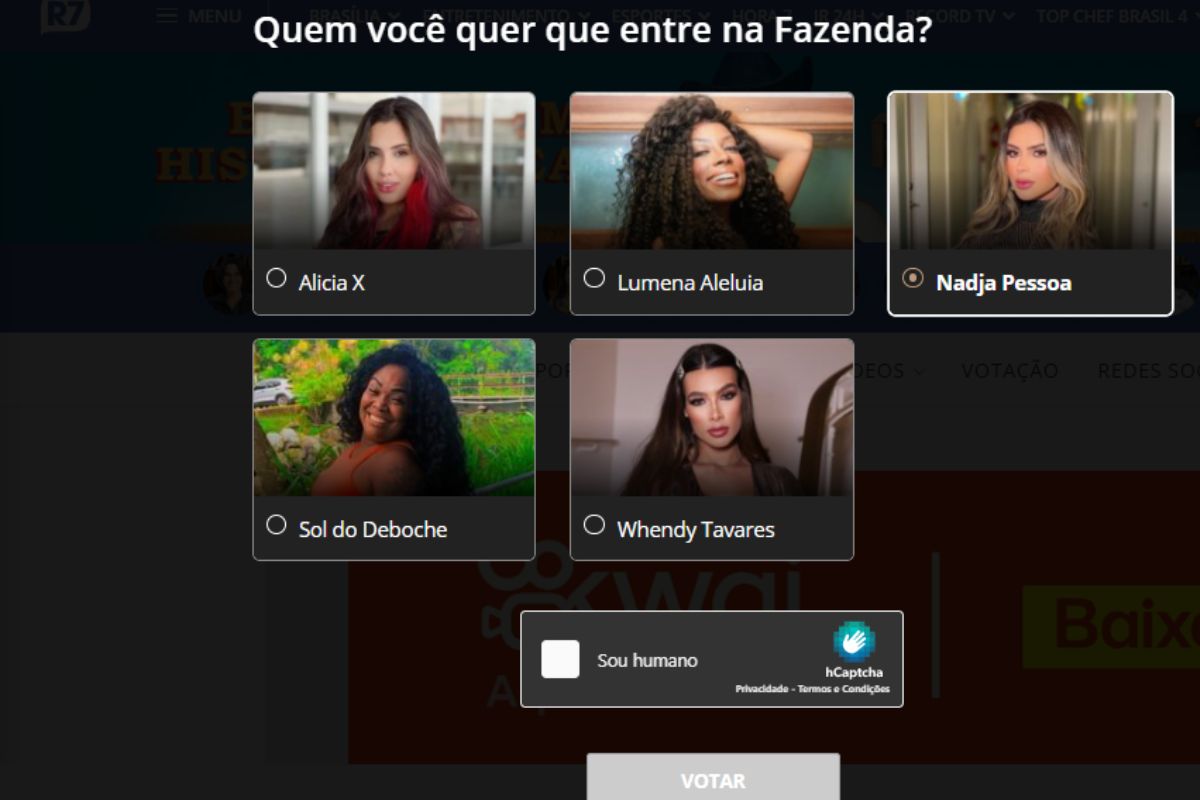 Votacao a fazenda r7 com