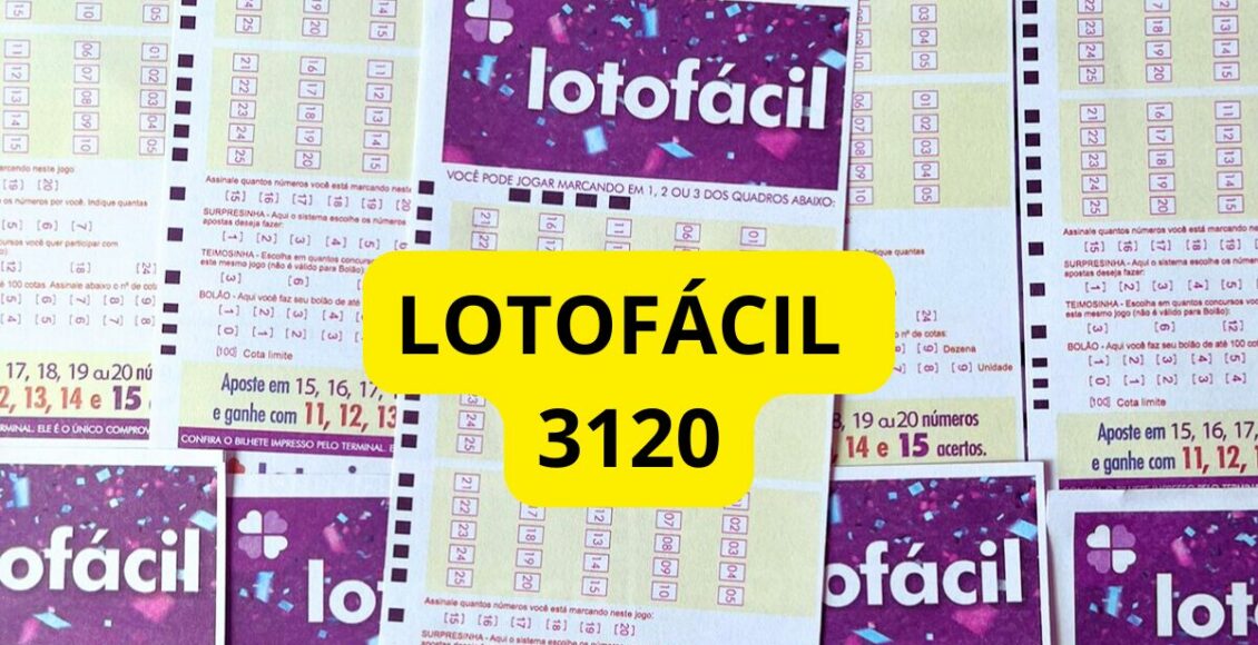 imagem do Sorteio do resultado da Lotofácil 3120