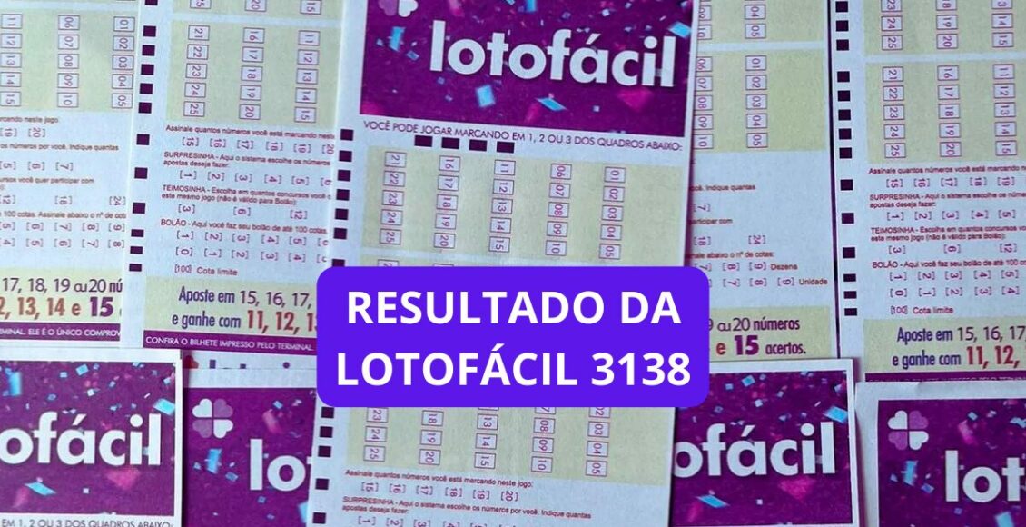 Sorteio do resultado da Lotofácil 3138