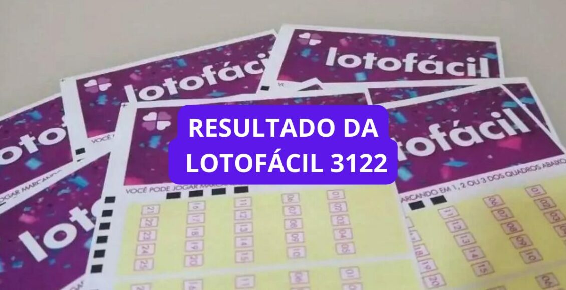 imagem do Sorteio do resultado da Lotofácil 3122